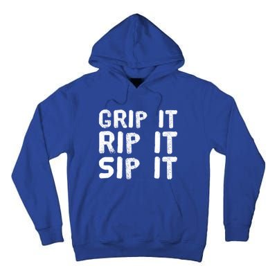 Funny Golf And Beer Grip It Rip It Sip It Gift Cool Gift Tall Hoodie