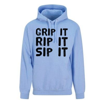 Funny Golf And Beer Grip It Rip It Sip It Gift Cool Gift Unisex Surf Hoodie