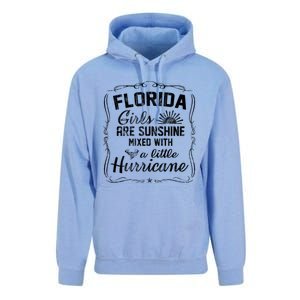 Florida Girls Are Sunshine Mixed With A Little Hurricane Gift Unisex Surf Hoodie