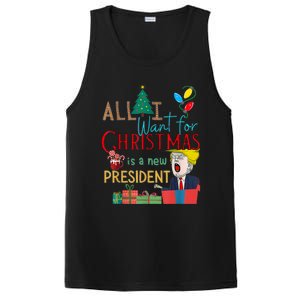 Funny Gifts All I Want For Christmas Is A New President Xmas PosiCharge Competitor Tank