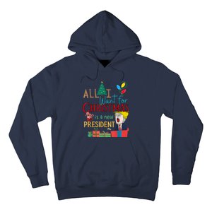 Funny Gifts All I Want For Christmas Is A New President Xmas Hoodie