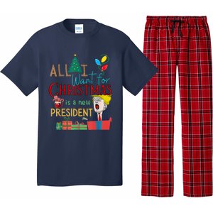 Funny Gifts All I Want For Christmas Is A New President Xmas Pajama Set