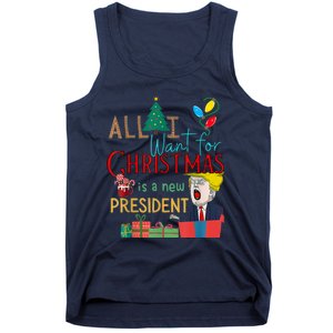 Funny Gifts All I Want For Christmas Is A New President Xmas Tank Top