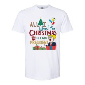 Funny Gifts All I Want For Christmas Is A New President Xmas Softstyle CVC T-Shirt