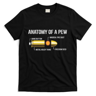 Funny Gun Ammo Bullet Gift  Anatomy Of A Pew  T-Shirt