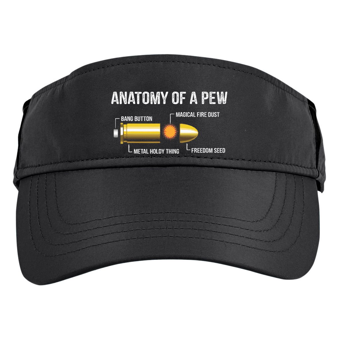 Funny Gun Ammo Bullet Gift  Anatomy Of A Pew  Adult Drive Performance Visor