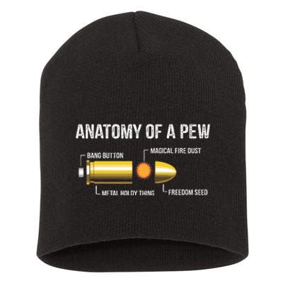 Funny Gun Ammo Bullet Gift  Anatomy Of A Pew  Short Acrylic Beanie