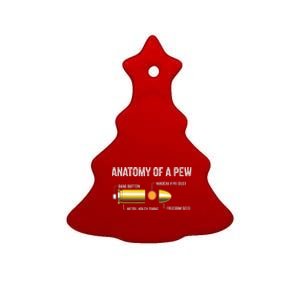 Funny Gun Ammo Bullet Gift  Anatomy Of A Pew  Ceramic Tree Ornament