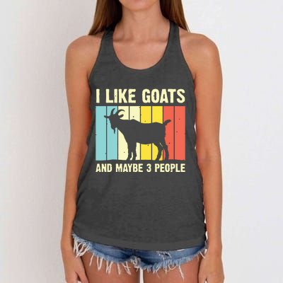 Funny Goat Art For Men Women Farming Goat Lover Stuff Women's Knotted Racerback Tank