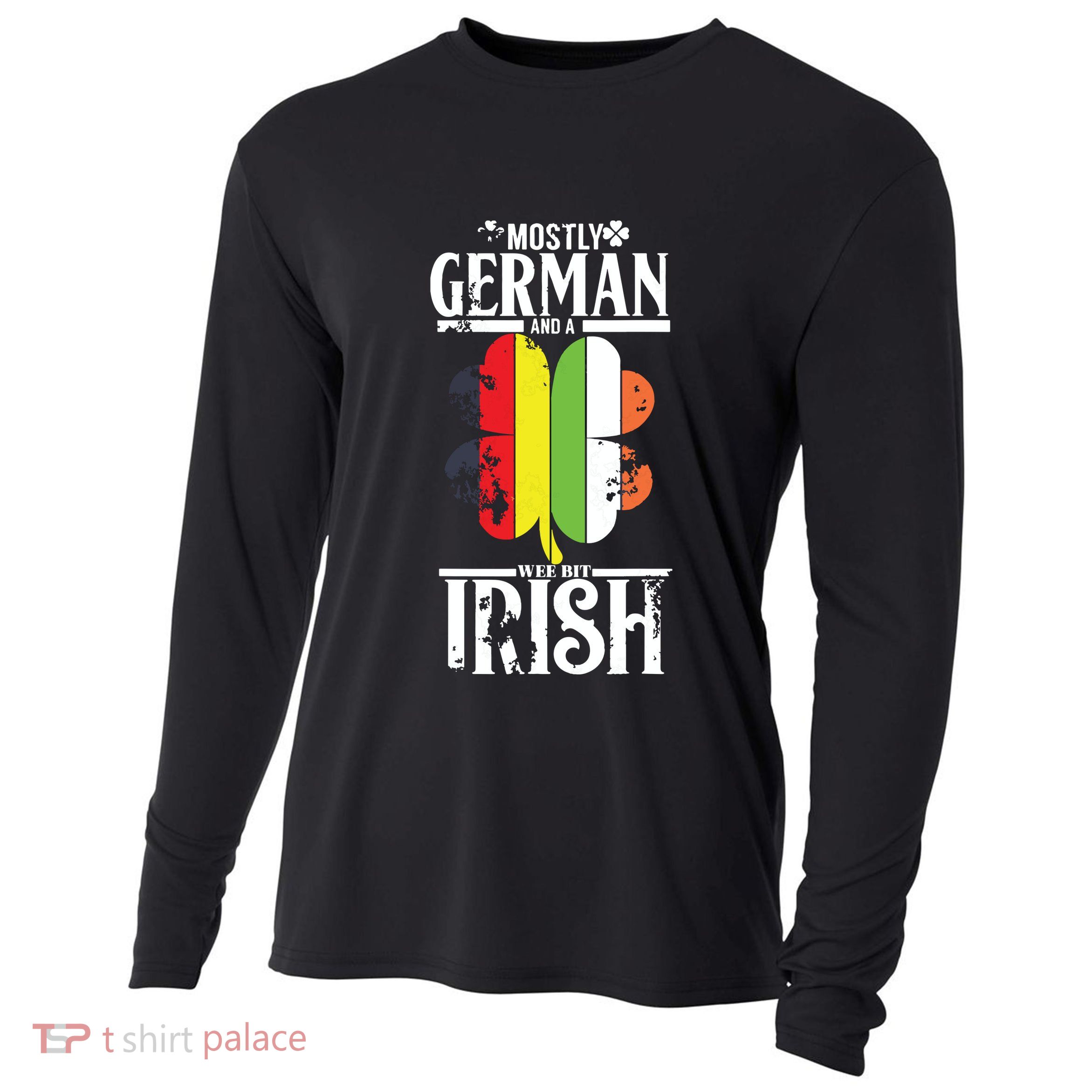 Funny German A Wee Bit Irish Pub Germany Gifts Cooling Performance Long Sleeve Crew
