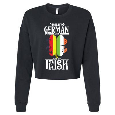 Funny German A Wee Bit Irish Pub Germany Gifts Cropped Pullover Crew