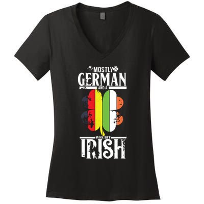 Funny German A Wee Bit Irish Pub Germany Gifts Women's V-Neck T-Shirt