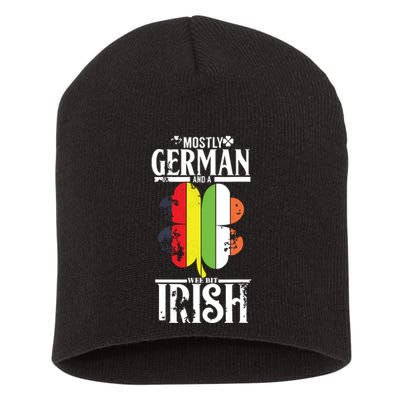 Funny German A Wee Bit Irish Pub Germany Gifts Short Acrylic Beanie