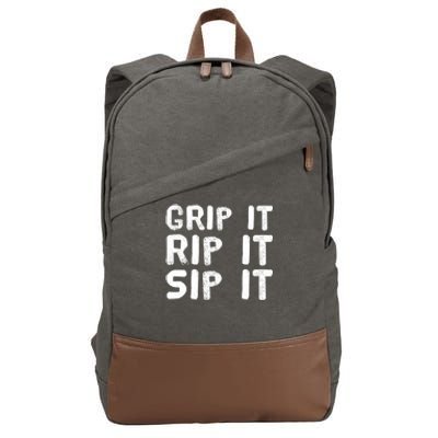 Funny Golf And Beer Grip It Rip It Sip It Gift Cute Gift Cotton Canvas Backpack