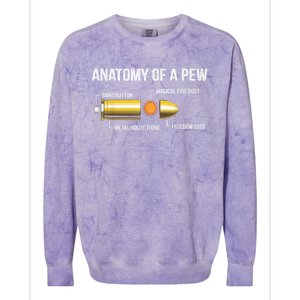 Funny Gun Ammo Bullet Gift Anatomy Of A Pew Colorblast Crewneck Sweatshirt