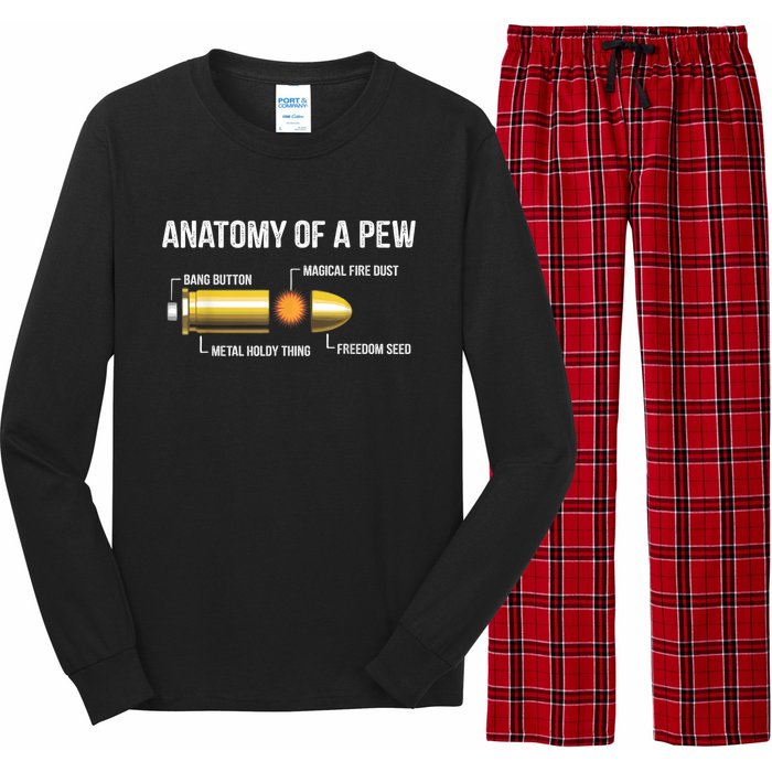 Funny Gun Ammo Bullet Gift Anatomy Of A Pew Long Sleeve Pajama Set