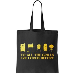 Funny Grilling Art For Dad Barbecue Meat Smoking Bbq Tote Bag