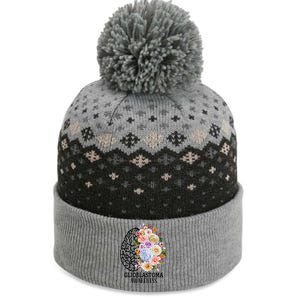 Floral Glioblastoma Awareness Month Brain Cancer The Baniff Cuffed Pom Beanie