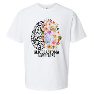 Floral Glioblastoma Awareness Month Brain Cancer Sueded Cloud Jersey T-Shirt