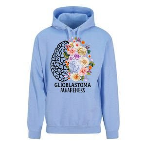 Floral Glioblastoma Awareness Month Brain Cancer Unisex Surf Hoodie