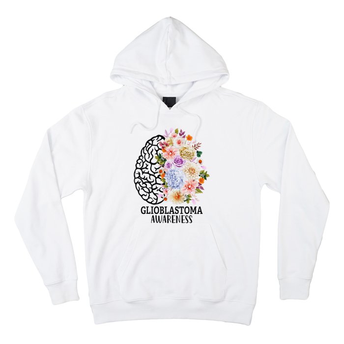 Floral Glioblastoma Awareness Month Brain Cancer Hoodie