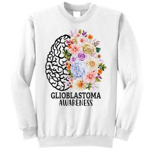 Floral Glioblastoma Awareness Month Brain Cancer Sweatshirt