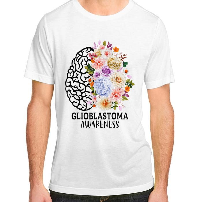 Floral Glioblastoma Awareness Month Brain Cancer Adult ChromaSoft Performance T-Shirt