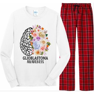 Floral Glioblastoma Awareness Month Brain Cancer Long Sleeve Pajama Set