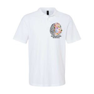 Floral Glioblastoma Awareness Month Brain Cancer Softstyle Adult Sport Polo