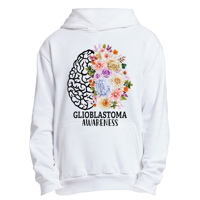 Floral Glioblastoma Awareness Month Brain Cancer Urban Pullover Hoodie