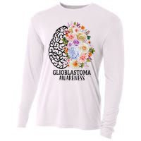 Floral Glioblastoma Awareness Month Brain Cancer Cooling Performance Long Sleeve Crew