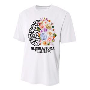 Floral Glioblastoma Awareness Month Brain Cancer Performance Sprint T-Shirt