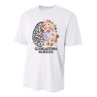 Floral Glioblastoma Awareness Month Brain Cancer Youth Performance Sprint T-Shirt