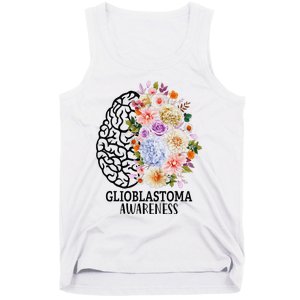 Floral Glioblastoma Awareness Month Brain Cancer Tank Top