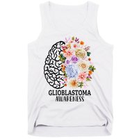 Floral Glioblastoma Awareness Month Brain Cancer Tank Top