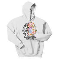 Floral Glioblastoma Awareness Month Brain Cancer Kids Hoodie