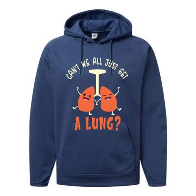 Funny Get A Lung Pun Medical Doctor Nurse Performance Fleece Hoodie