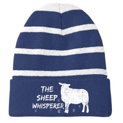 Farmer Gift Animal Vintage Striped Beanie with Solid Band