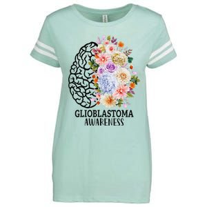 Floral Glioblastoma Awareness Month Brain Cancer Enza Ladies Jersey Football T-Shirt