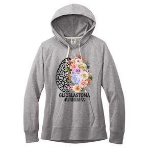 Floral Glioblastoma Awareness Month Brain Cancer Women's Fleece Hoodie