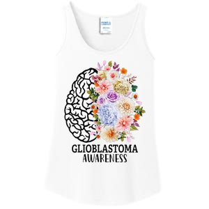 Floral Glioblastoma Awareness Month Brain Cancer Ladies Essential Tank