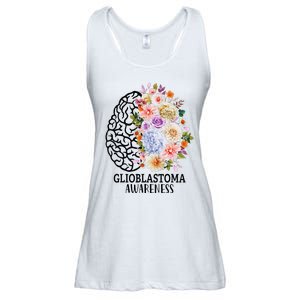 Floral Glioblastoma Awareness Month Brain Cancer Ladies Essential Flowy Tank