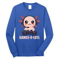 Funny Gamesolotl Axolotl Video Gamer Kawaii Anime Gift Long Sleeve Shirt