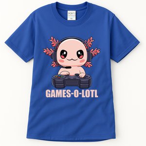 Funny Gamesolotl Axolotl Video Gamer Kawaii Anime Gift Tall T-Shirt