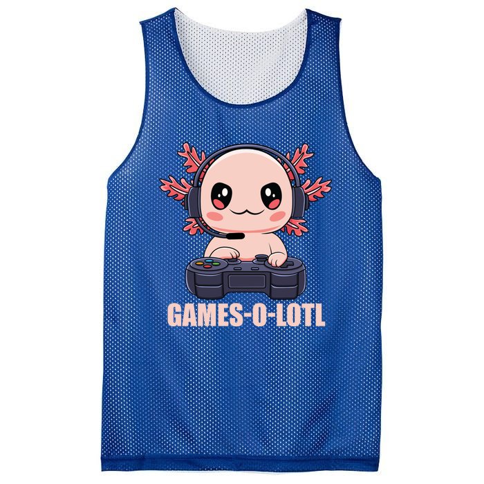 Funny Gamesolotl Axolotl Video Gamer Kawaii Anime Gift Mesh Reversible Basketball Jersey Tank