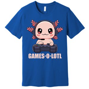 Funny Gamesolotl Axolotl Video Gamer Kawaii Anime Gift Premium T-Shirt