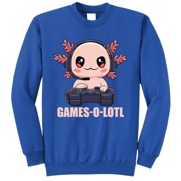 Funny Gamesolotl Axolotl Video Gamer Kawaii Anime Gift Tall Sweatshirt