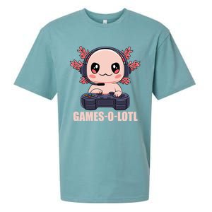 Funny Gamesolotl Axolotl Video Gamer Kawaii Anime Gift Sueded Cloud Jersey T-Shirt