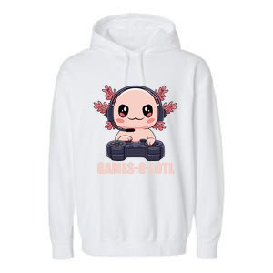 Funny Gamesolotl Axolotl Video Gamer Kawaii Anime Gift Garment-Dyed Fleece Hoodie