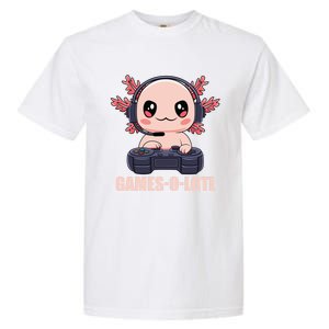 Funny Gamesolotl Axolotl Video Gamer Kawaii Anime Gift Garment-Dyed Heavyweight T-Shirt